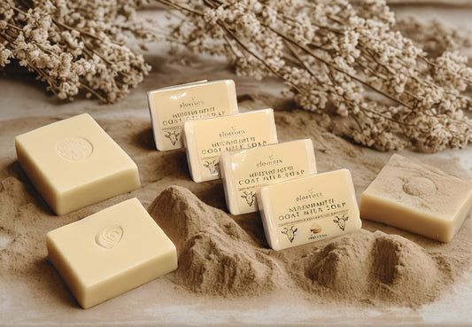 BioRyzen Multani Mitti Goat Milk Handmade Soap – 100g (Combo3+1 Free = 400gm) | Natural Clay & Milk Bathing Bar for Smooth & Radiant Skin