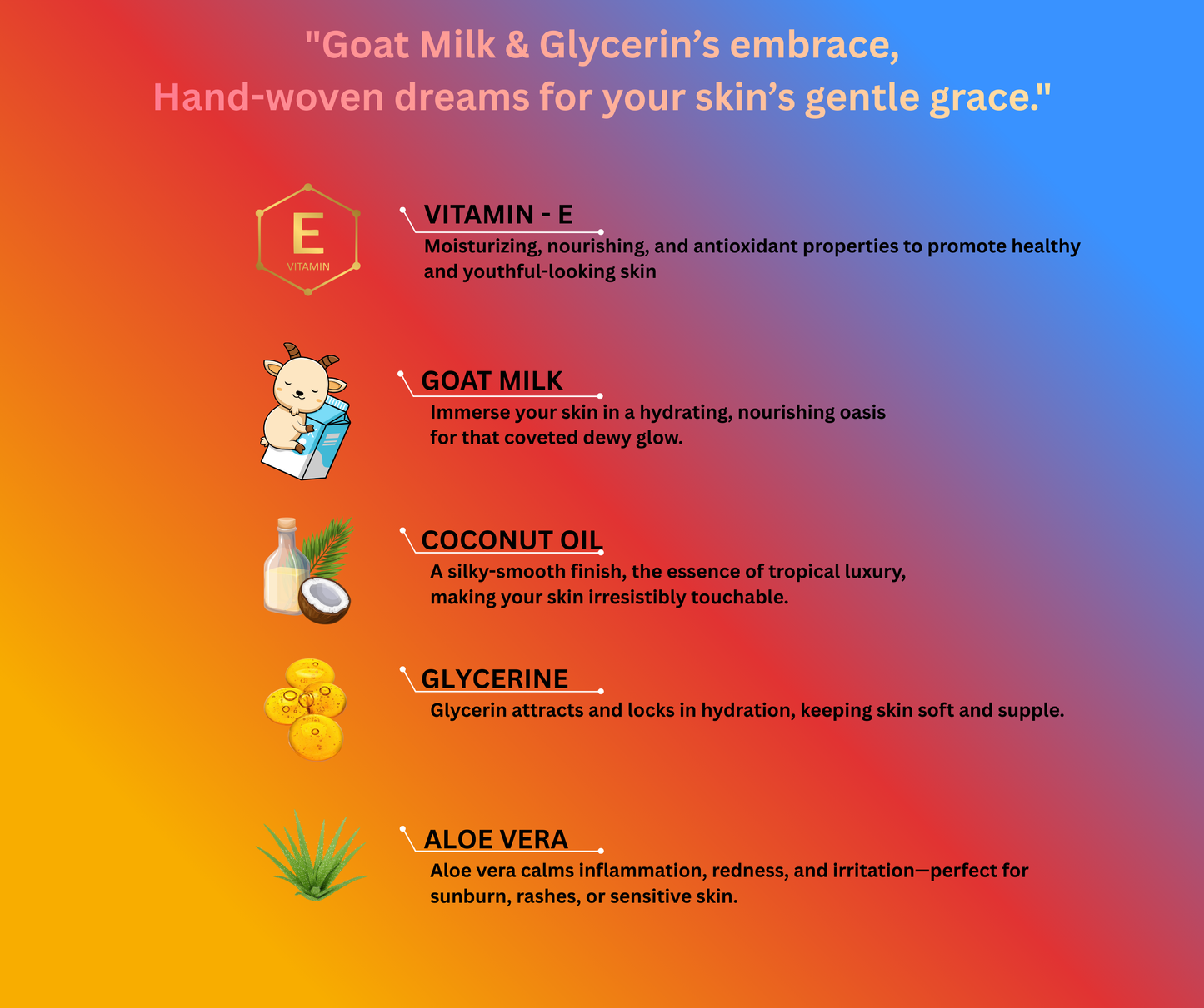 BioRyzen Handmade Ayurvedic Soap Combo 4+1 Free (Total 500g) Rose Glycerine, Neem Goat Milk, Aloe Vera Goat Milk, Multani Mitti Goat Milk Soap (With Jute Bag)