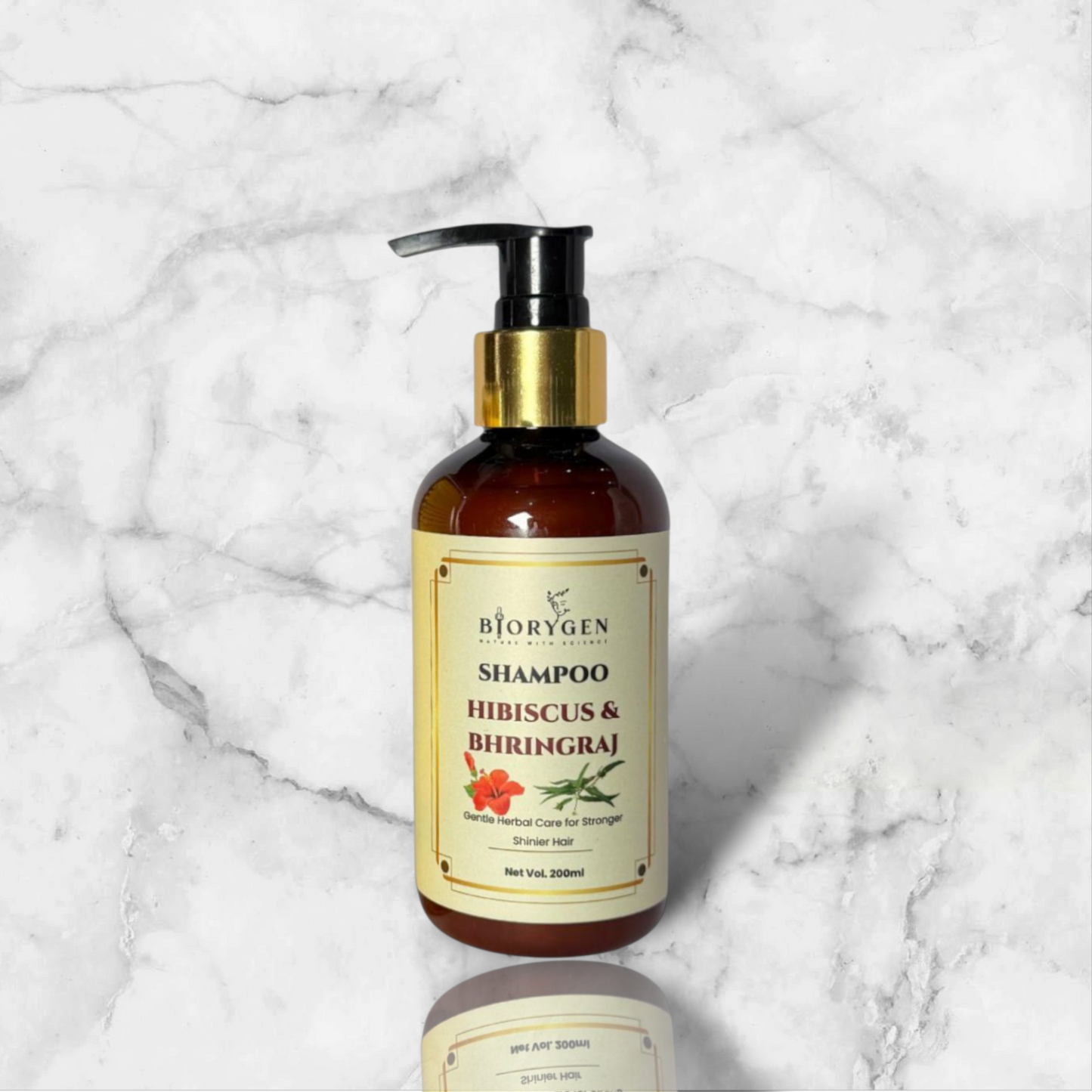 BioRyzen Hibiscus & Bhringraj Pearl Shampoo – Herbal Hair Repair & Deep Nourishing Cleanser (200ml)