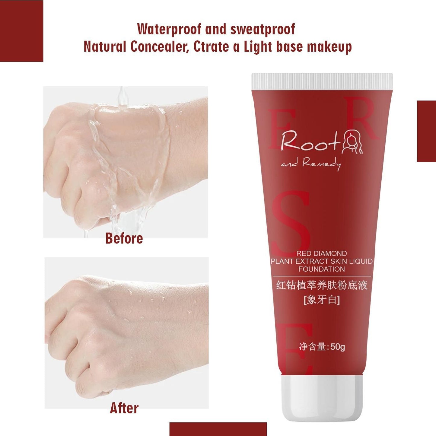 Red Diamond Plant Extract Skin Liquid Foundation 100g (Buy 1 get 1 Free) Summer offer