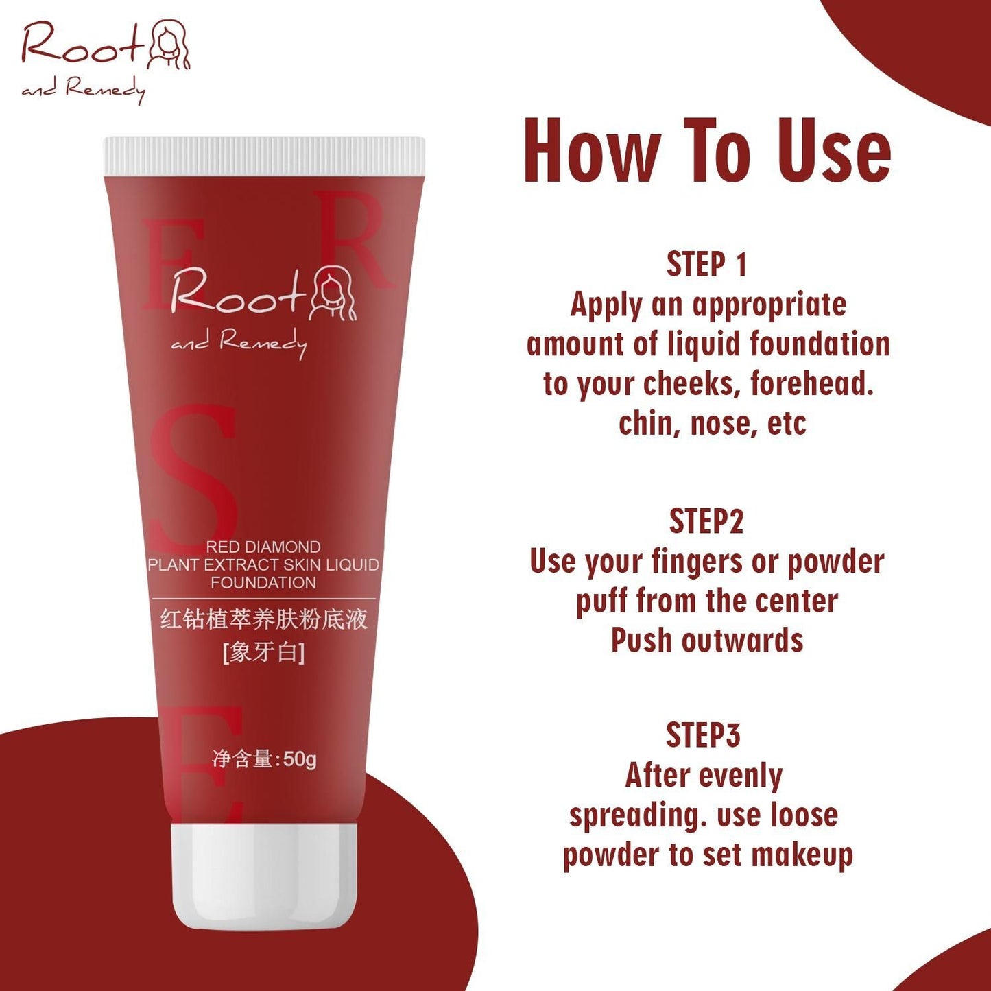 Red Diamond Plant Extract Skin Liquid Foundation 100g (Buy 1 get 1 Free) Summer offer