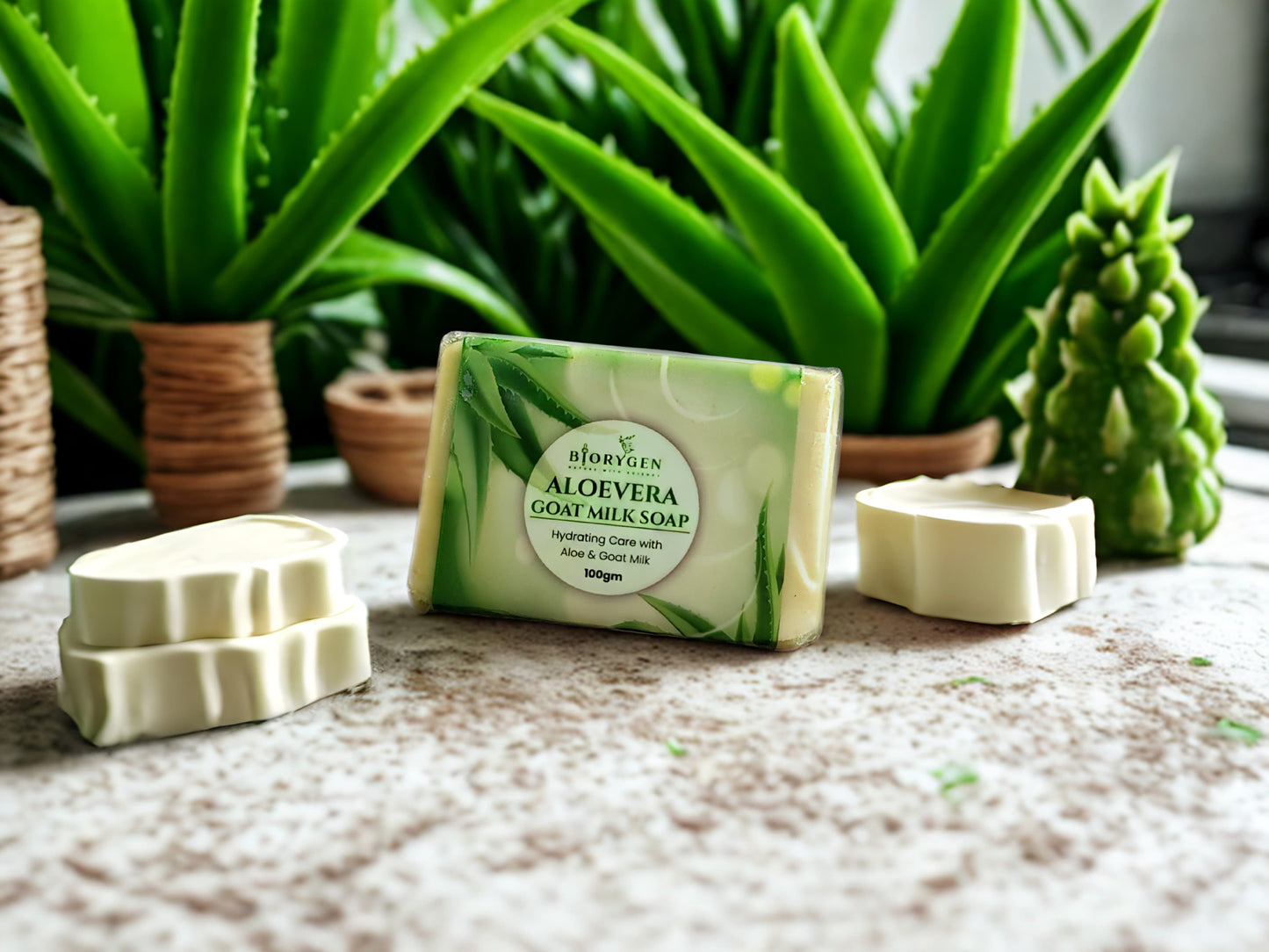 BioRyzen Handmade Ayurvedic Soap Combo 4+1 Free (Total 500g) Rose Glycerine, Neem Goat Milk, Aloe Vera Goat Milk, Multani Mitti Goat Milk Soap