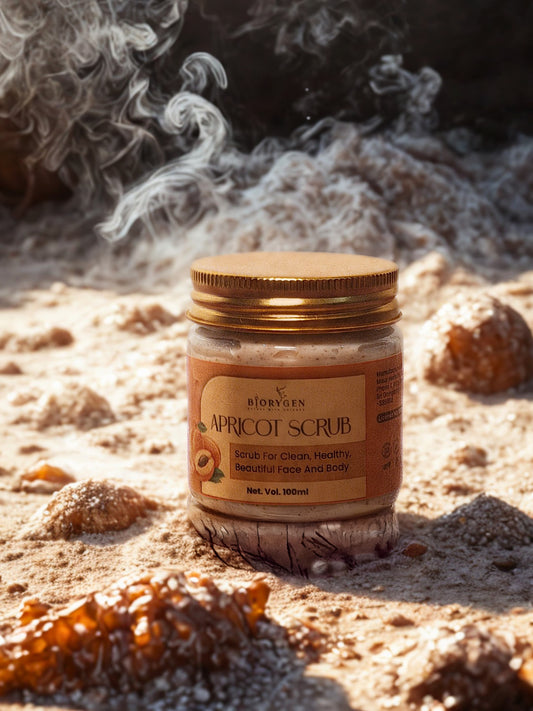 BioRyzen Apricot Gentle Face & Body Scrub – 100ml | Natural Exfoliating Herbal Scrub for Soft & Glowing Skin