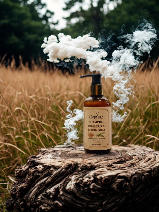 BioRyzen Hibiscus & Bhringraj Pearl Shampoo – Herbal Hair Repair & Deep Nourishing Cleanser (200ml)