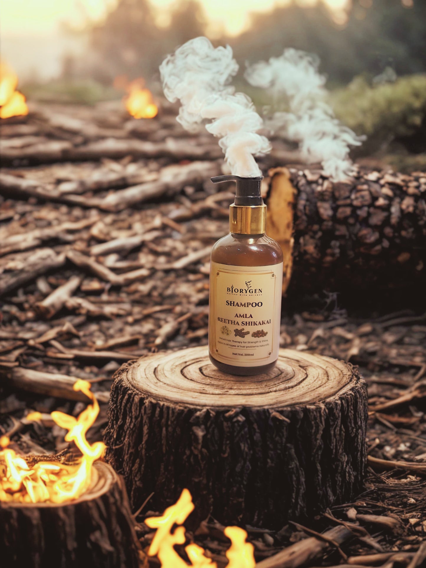 BioRyzen Herbal Hair Oil + Amla Reetha Shikakai Shampoo Combo – Natural Hair Growth & Strength Kit