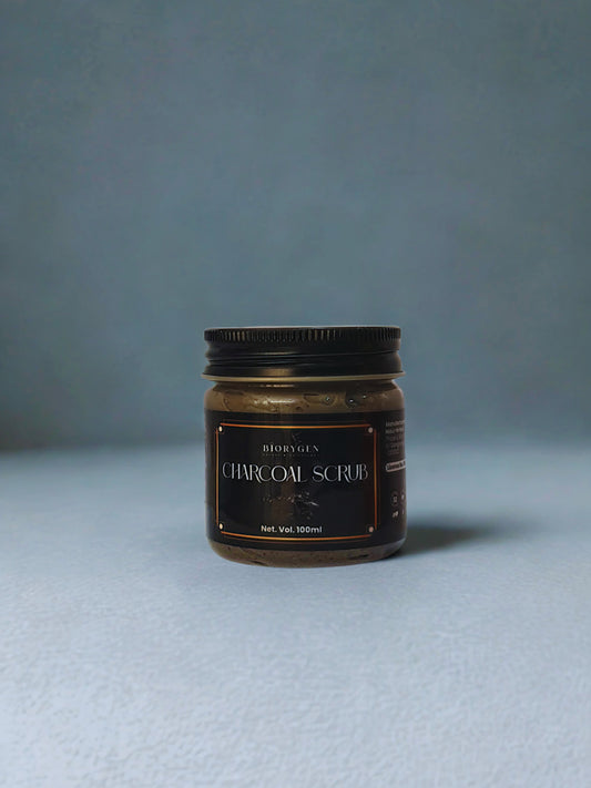 BioRyzen Charcoal Deep Cleansing Face & Body Scrub – 100ml | Detox & Purifying Skin Exfoliator for Fresh Look