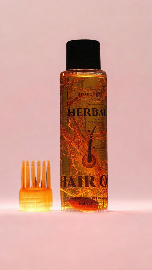 BioRyzen HerbalHair Oil + Hibiscus & Bhringraj Shampoo Combo – Repair & Shine Ayurvedic Hair Care Set