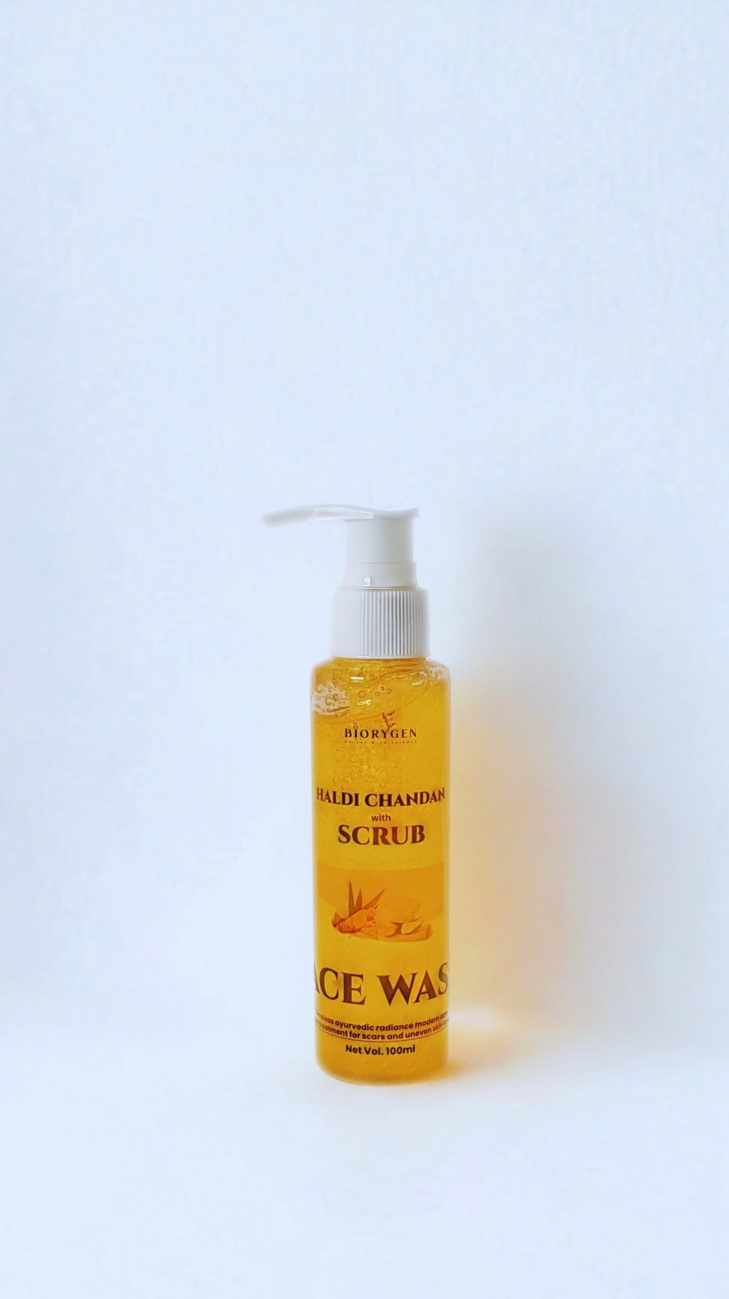 BioRyzen Haldi Chandan Face Wash with Scrub + Apricot Gentle Scrub Combo (100ml + 100ml) | Natural Glow & Exfoliation Set