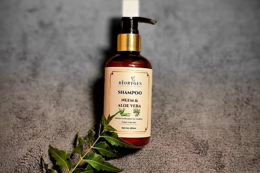 BioRyzen Neem & Aloe Vera Pearl Shampoo – Anti Dandruff, Scalp Purifying Natural Shampoo (200ml)