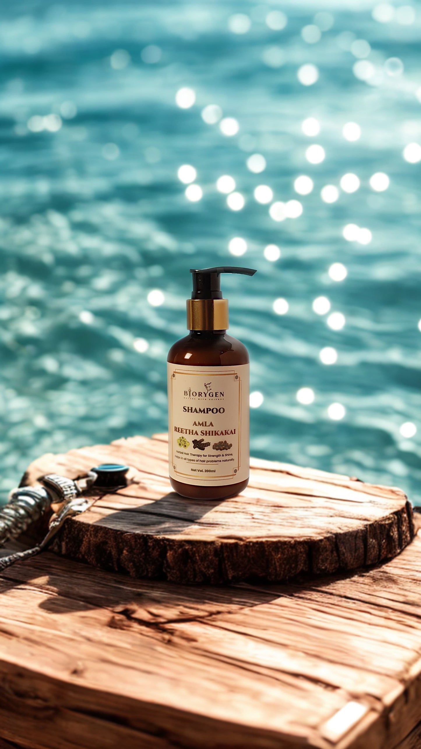 BioRyzen Amla Reetha Shikakai Pearl Shampoo – Ayurvedic Hair Cleanser for Strong, Shiny & Smooth Hair (200ml)